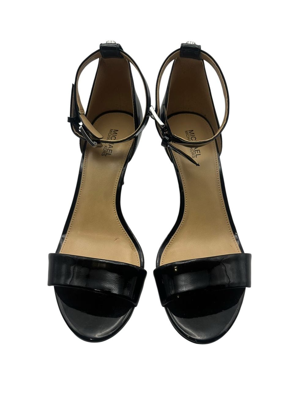 MICHAEL Michael Kors Black Patent Ankle-Strap Sandals